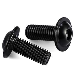 Mellewell M6-1.0 x 12mm Flanged Button Head Socket Cap Screw Bolts, Allen Socket Drive, Stainless Steel 304, Black Oxide Finish, Quantity 25