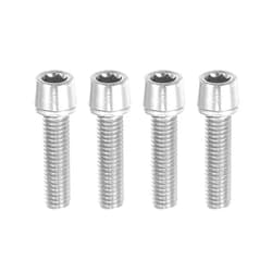 A ABSOPRO Tapered Bolts Screws for MTB Bike Bicycle Stem Durable M5x20mm Socket Head Cap Bolts Screws Nuts Steel Silver Tone (Set of 4)