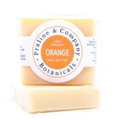 Praline and Company Botanicals Organic Handmade Orange Bath and Hand Soap for Oily Skin - Bath Soap with Gentle Creamy Moisturizing Foam - Organic Hand Soap with 100% Organic Ingredients - 4oz / 110gr