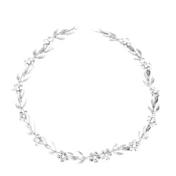 Salbsever Crystal Leaf Pearl Hair Vine Tiara Headpiece with Flower Headband for Wedding Brides and Women - Silver