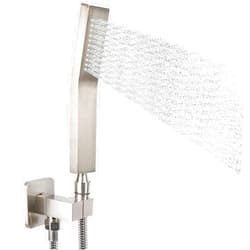 NearMoon Brass Hand Held Shower Head, Luxury High Pressure Shower Kit with Wall Connector and Hose Set, for Bathroom Showering System Contemporary Square Style (Brushed Nickel)