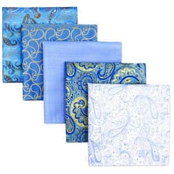 AIGOEGJJWWGGN 5 Pieces Assorted Mens Pocket Square Silk Handkerchief Set Colorful Large Accessories (Color : D, Size : 1)