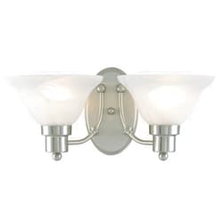Hardware House 544478 16-Inch by 7-1/2-Inch Brushed Nickel Bath/Wall Lighting Fixture