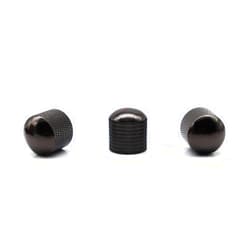 Samherome 3pcs Gloss Black Metal Guitar Knobs Volume Tone Control Knobs Dome Knobs for Fender Telecaster Gibson Les Paul Electric Guitar Bass, Fits 18 Coarse-Spline（Black）