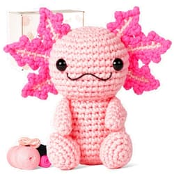 Gipony Crochet Kit for Beginners, Crochet Animal Kits, Amigurumi Crocheting Kit for Starters with Step-by-Step Video Tutorials, Beginner Crochet Kit for Adults (Axolotl 1Pack)