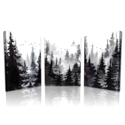 Lapremoly Wall Decorations For Living Room Canvas Wall Art For Bedroom Office Home Wall Decor Black And White Forest Scenery Wall Paintings Modern Abstract Art Prints Ready To Hang Pictures 3 Piece