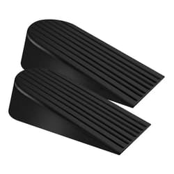 Talkfun Big Door Stopper 2 Packs Heavy Duty Wedge Rubber Door Stop Works on All Floor Surfaces Height up to 1.9 Inches Non-Scratching Doorstops Special for Home Office School Heavy Door (Black)