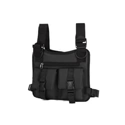 IDOEASE Chest Pack Bag for Men Waterproof Running Ridding Lightweight Vest Packs Utility Pack Knapsack for Outdoors (Black)