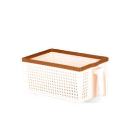 Nayasa Frill No. 1 Plastic Fruit Basket, Small, Peach