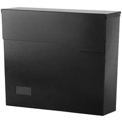 xydled Mailbox Wall Mount Mailboxes for outside, Large Capacity Steel Hanging Metal Mailbox, Modern Post Box, Black,14.6''x12.2''x4.1''