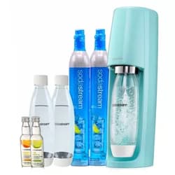 SodaStream Fizzi Sparkling Water Maker Bundle (Icy Blue), with CO2, BPA free Bottles, and 0 Calorie Fruit Drops Flavors Icy Blue Bundle