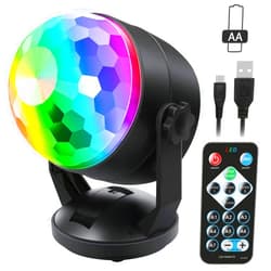 Luditek Portable Sound Activated Party Lights Indoor Outdoor, Battery Powered/USB Disco Ball Strobe Karaoke Light Stage Dancing Christmas Halloween Party Decorations Supplies for Car Room Birthday