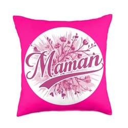 IDEE CADEAU POUR MAMAN D'AMOUR Belle idee cadeau pour une MAMAN Fête Des Mères Anniversaire Throw Pillow