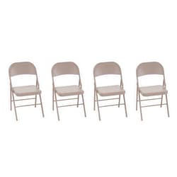 COSCO Steel Folding, Tan, 4-Pack Chair,