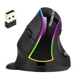 J-Tech Digital Ergonomic Mouse Wireless Vertical with 4 Adjustable DPI up to 3200, Rechargeable Battery, Thumb Buttons, Removable Palm Rest, Compatible with Windows and MAC OS