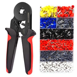 Vanow Ferrule Crimping Tools Wire Pliers - 1800 PCS Wire Ferrules with Crimpers Pliers Kit for Electricians, Adjustable Ratchet Tools with Terminals Connectors AWG 28-7, 0.08-10mm²