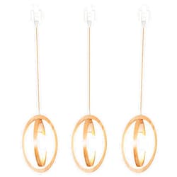 SKIVTGLAMP Dimmable Pendant Light H-Type Mini Sized Track Mount Pendant Lights for Beach Cottage Customizable Lantern Ring Shape Wooden Lampshade Compatible with 3-Wire-1 Circuit Track System