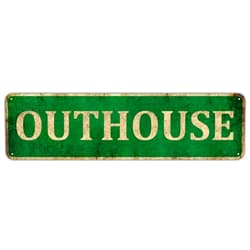 KIOZIY Outhouse Metal Plaque Rustic Tin Sign Retro Wall Decor, 4