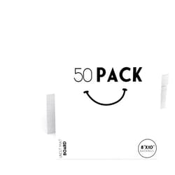 Golden State Art, 50 Pack 8x10 Uncut Photo Mat Matboard, White Backing Board for Frame, Picture, Print