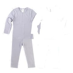 Hipzoo ecofriendly Newborn Toddler Baby Clothes Organic Cotton Long Sleeve Top Pants Set Grey White