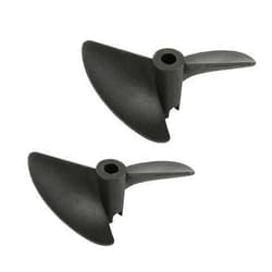 Heyiarbeit RC Boat Propeller 2 Blades Propellers Hole 3.18mm Diameter 35mm Plastic CCW for RC Boat Model Boat Black 2PCS