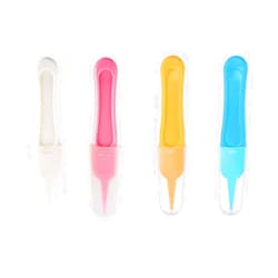 YIUIRUOI 4 Pieces of Cleaning Tweezers with Round Plastic Tips Used for Cleaning Ear Canals, Nasal Passages, and Umbilical Dirt.