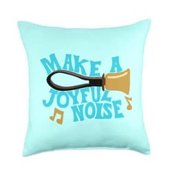 ADC Handbell Players Gear and Gifts For Handbell Choir Ringers Make A Joyful Noise Graphic Throw Pillow