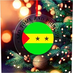 DOREENABE Acrylic Clear Christmas Ornament Novelty Gift Clear Elegant Hanging Christmas Tree Decorations National Flag Sao Tome and Principe 3