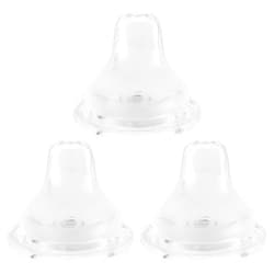 XUNICUTE Sippy Cup Nipples for Mam Baby Bottles, Soft 100% Silicone Sippy Spout Nipples, Variable Flow, 6m+, 3 Count