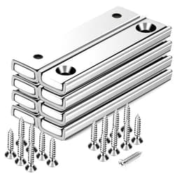 DIYMAG Strong Neodymium Rectangular Pot Magnets with Counter Bore, Countersunk Hole Magnets with Mounting Screws - 60x13.5x5mm, Pack of 8