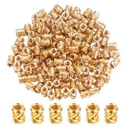 Bnnrjia 150 Pcs M3 Threaded Inserts, Brass Knurled 3D Printing Nuts, Embedment Twill Brass Thread Screws Heat Set, Thread Knurled Heat Brass Nut for 3D Printing, Automotive Plastic Shells - M3*4.6x5.7 mm