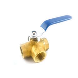 QWORK Series 3-Way (L-Port) Ball Valve, Lever Handle, NPT Female (1/2