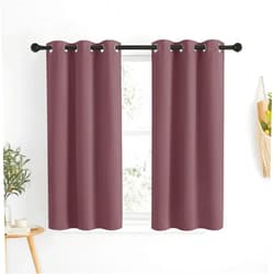 NICETOWN Dry Rose Blackout Shack Curtains Noise Reducing, Thermal Insulated and Privacy Room Darkening Drape Panels for Boy's Guest Room Door Small Short Window (2 Panels, W34 x L48 -Inch)