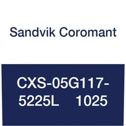 Sandvik Coromant, CXS-05G117-5225L 1025, Carbide CoroTurn XS Solid Carbide Tool for Grooving, Left Hand Cut, Without Coolant, 0 deg Lead Angle