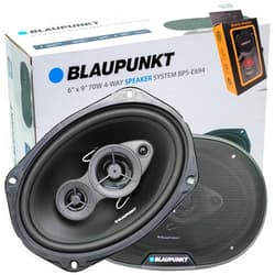 BLAUPUNKT BPS-E694 6x9 4-Way Car Speakers 140W - High-Performance, Deep Clarity Sound, Easy Install – Pair Bundle with Gravity Magnet Phone Holder