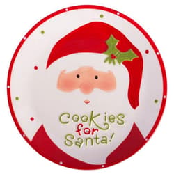 DII Seasonal Holiday Baking Collection Decorative Kitchen Servewantae, 8.3x8.3, Small Santa Cookie Plate