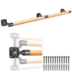 Dolibest Space Saver, 3ft -10ft Ballet Barre, Wall Mounted Traditional Wood Ballet Barre System Stretch/Dance for Home Barre Workout Equipment, Height Adjustable, for Kids and Adults