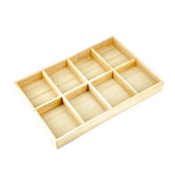 Bam & Boo - Wood Organizer Tray Divided 8-Compartments for Drawers, Bathroom, Kitchen, Vanity, Makeup, Jewelry, Parts(13.7