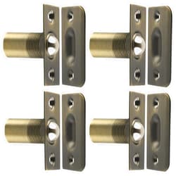 Alise Door Ball Catch,Drive in Ball Catches with Strike Plate for Closet Doors,Adjustable Tension Ball Latch Hardware,Brass and Stainless Steel Bronze Finish,Pack of 4