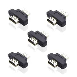 AooCare HDMI Coupler HDMI Female to Female Adapter HDMI Connector Extender Short Extension Cable 4K HDMI Repair Kit with Panel Mount Holes (5 Packs)