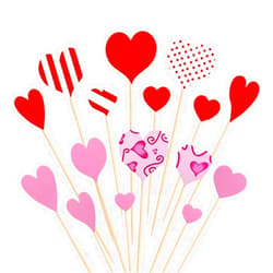 ABOOFAN 10 Packs Cake Insert Wedding Cake Picks Valentines Day Party Decor Heart Cake Picks Cakes Wedding Cupcake Topper Salad Toppers Decorative Fruit Toppers Bamboo Plug-in Bride Goddess