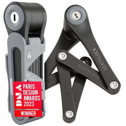 Seatylock FoldyLock Mini Folding Bike Lock - Patented Lightweight Bicycle Lock - Heavy Duty Anti Theft Guard with Key for Electric Scooter & City Bikes