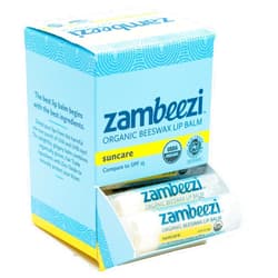 Zambeezi Case of Beeswax Lip Balm by ZAMBEEZI - Suncare 24-Tube Carton - Crafted with USDA Organic, Fair Trade, Lip Refreshing Ingredients from Zambia, Africa