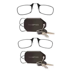 Always With You ThinOptics 2 Pack Keychain Case and Readers Rectangular Reading Glasses