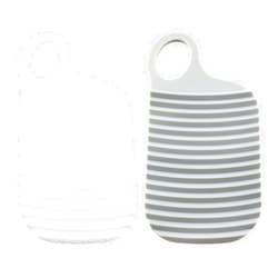 ZYAMY 2pcs Hand-held Mini Washboard, Plastic Washboard, Laundry and Scrubbing Clothes, Suitable for Home Travel, Outdoor, (Gray, White)