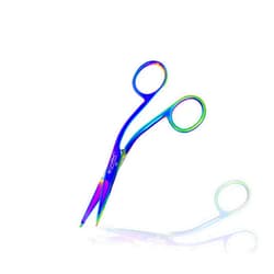 Cynamed Knowles Bandage Scissors with Multicolor/Rainbow Titanium Coating - Perfect for EMT, Paramedics, First Aid Responders, Doctors, Nurses, Students and More (4.5 in.)
