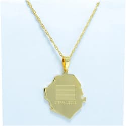 YUANYIRAN Map of Sierra Leone Pendant Necklaces - Charm Africa Ethnic Maps Flag Thin Chain Necklaces, Patriotic Gold Color Map Hip Hop Jewelry for Women Men Party Gift, 45Cm