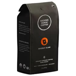 Kicking Horse Coffee, Grizzly Claw, Dark Roast, Ground, 10 oz - Certified Organic, Fairtrade, Kosher Coffee