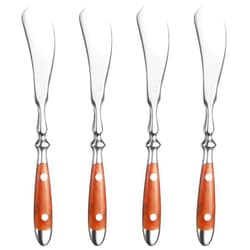 CherHome Butter Spreader，4pcs Butter Knives，Premium Stainless Steel 18/8 Butter Cheese Jam Appetizer Spreading Knives with Comfortable Bakelite Handle，Wood Grain