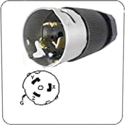 Hubbell 1- HUBBELL CS8365L AC Plug CA STD 50a 3-Phase-250v Male